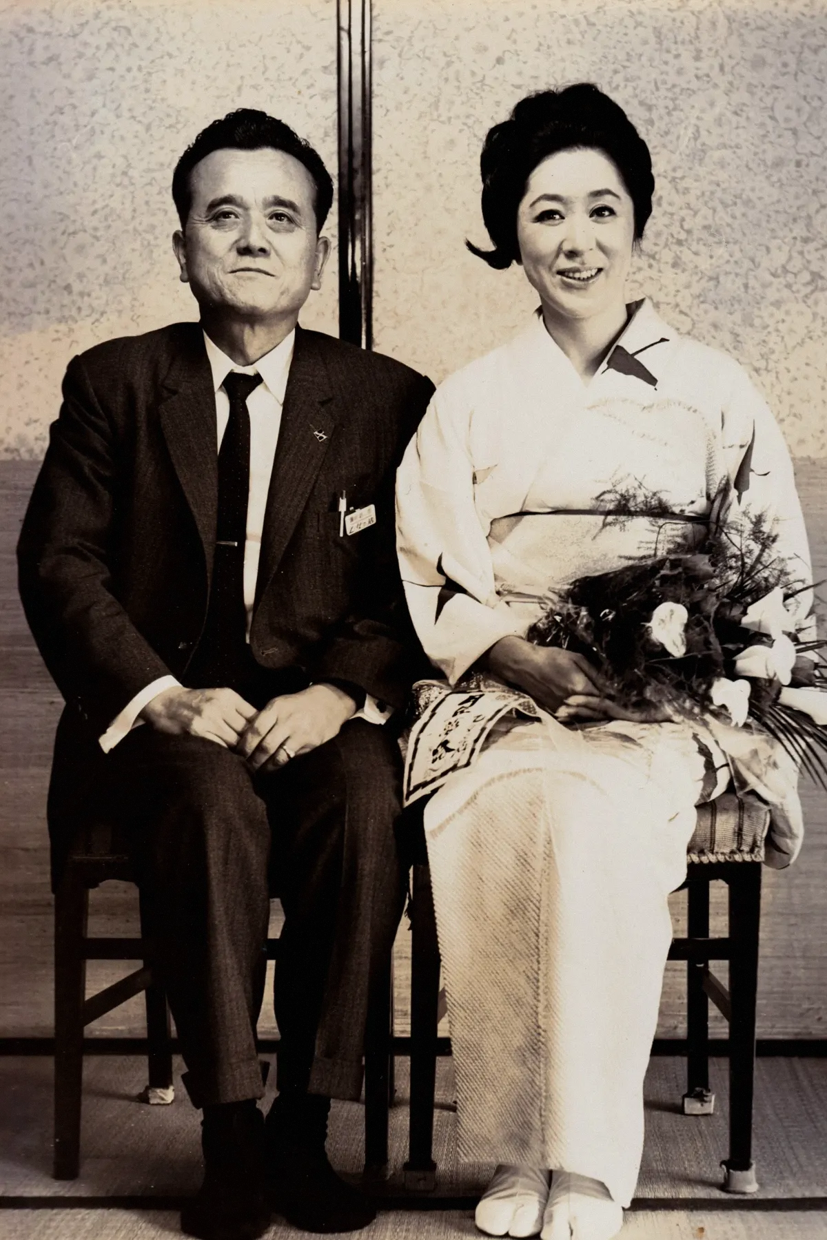 月丘夢路氏と図師鉄二郎の写真